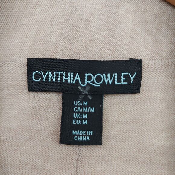Cynthia Rowly Open Cardigan Womens Medium Brown Knitted Extra Fine Merino Wool - Picture 8 of 11